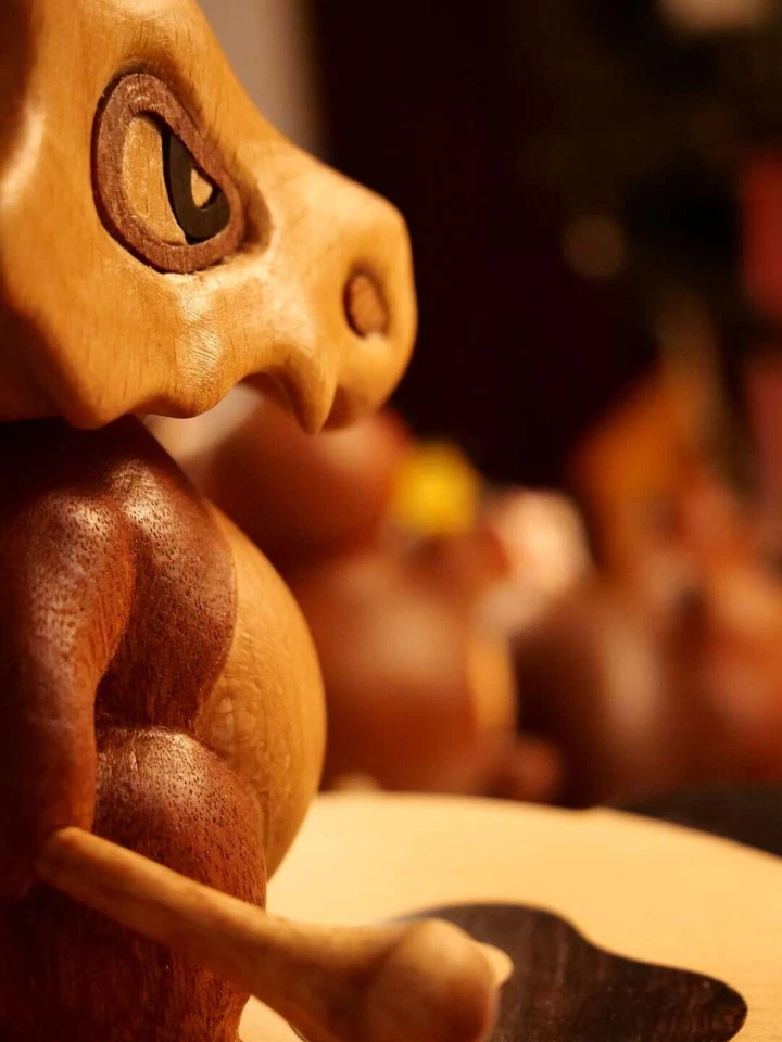 Handcrafted Wooden Cubone Figurine- Pokemon- Inspired Decorative Collectible - Image 3 of 4