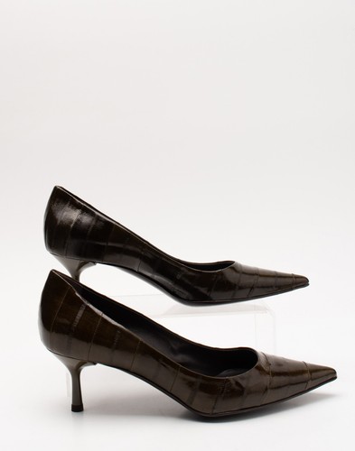 RRP€295 FABI Leather Court Shoes US5.5 UK3.5 EU36 Green Made in Italy - Imagen 2 de 4