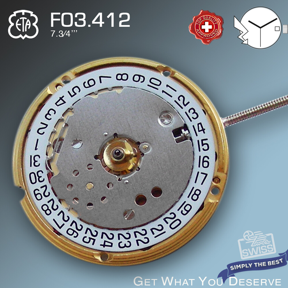 MOVEMENT ETA F03.412 QUARTZ, 7.3/4''' SWISS MADE, NEW, INCLUDING