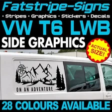 to fit VW T6 LWB ON AN ADVENTURE STICKERS GRAPHICS DECALS DAY VAN CAMPER