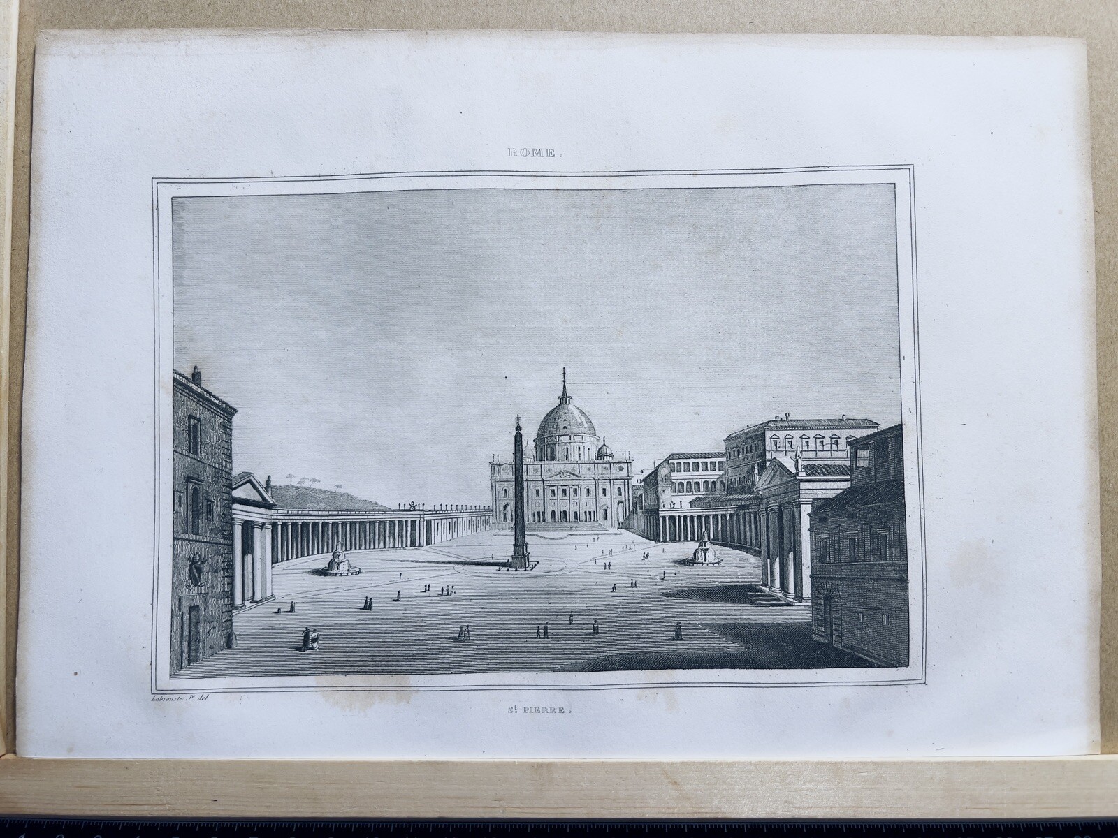 Antique Steel Engraving 1850 Italy Rome St Pietro Art Print Poster Pictures