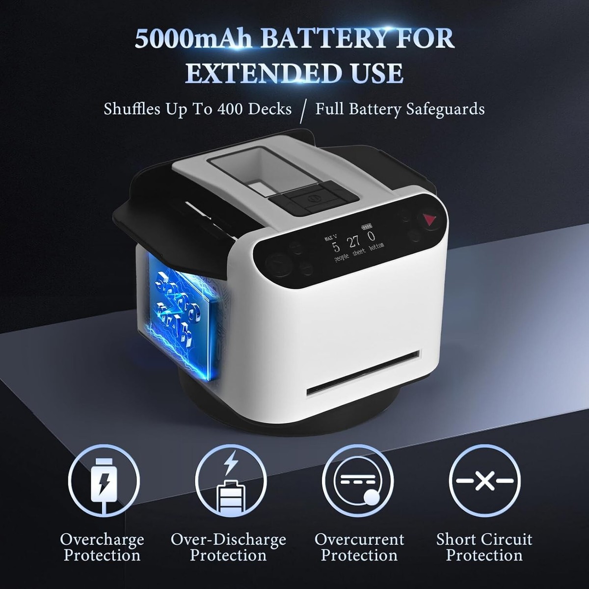 トランプ デック Automatic Card Shuffler & Dealer 2-in-1 Machine 360° Rotating 2