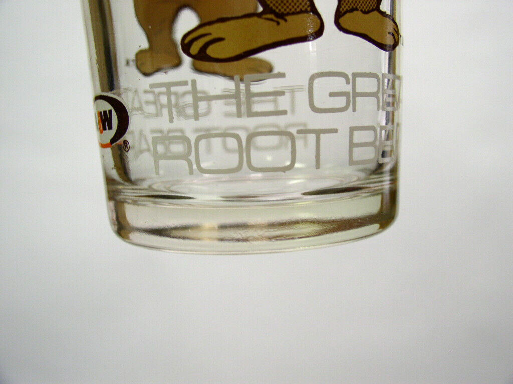 VINTAGE A&W ROOT BEER 4 TUMBLER 16 oz GLASSES THE GREAT ROOT BEAR