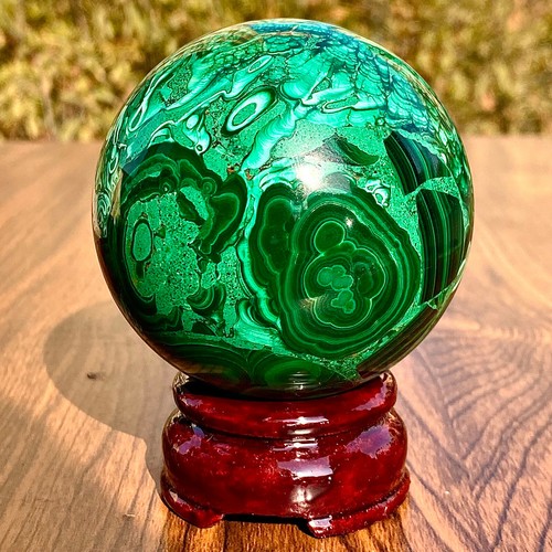 1.24LB Natural Malachite glossy cluster sphere mineral ball sample - Picture 8 of 12