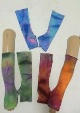 Fingerless guantlets Mitts Tie dye spandex ch/ladies Theatrical costume 3 colors