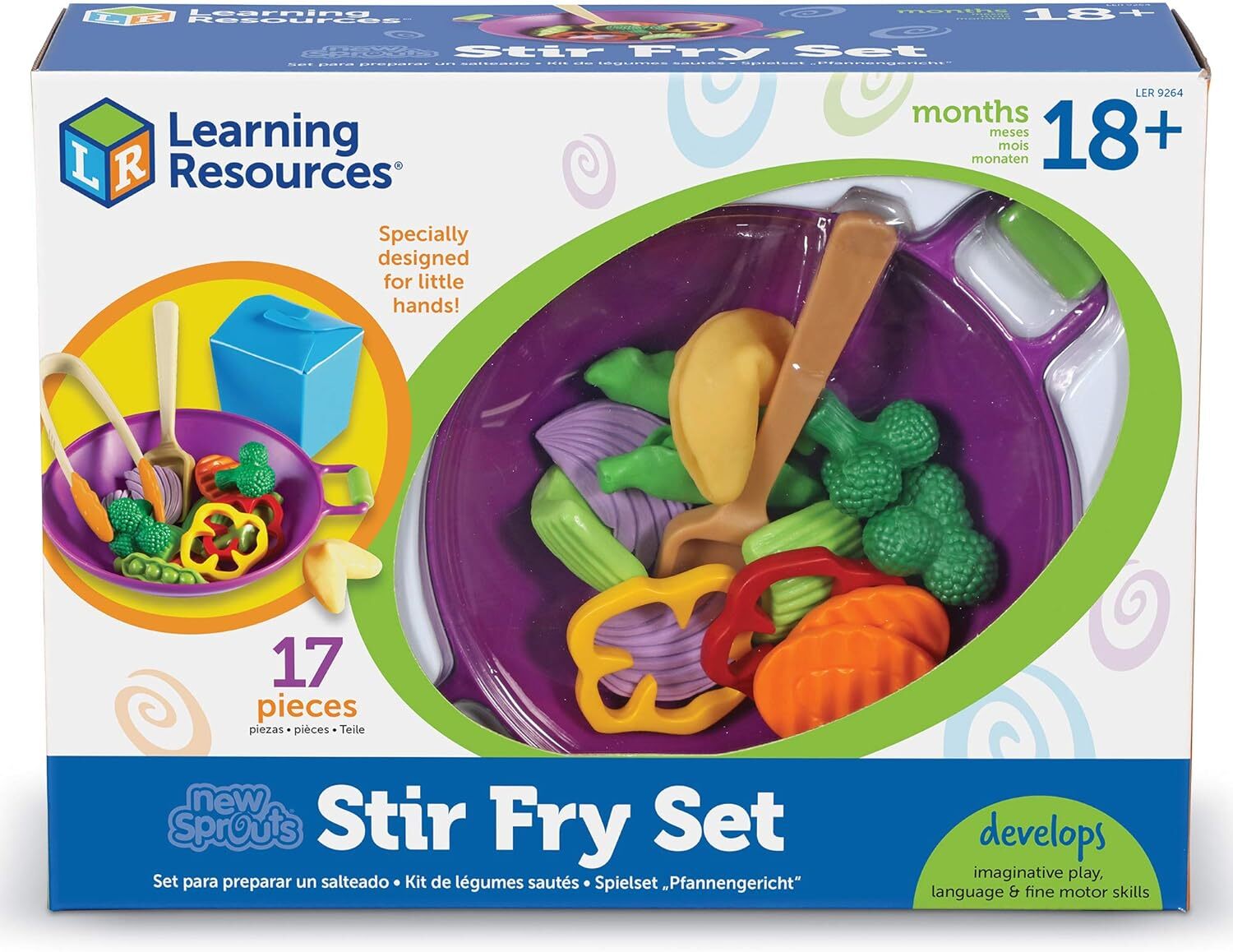 Learning Resources New Sprouts Stir Fry Play Food Set, Toy Wok, Pretend Play... 