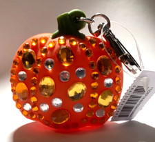 Bath  Body Works Bling Rhinestone Pumpkin PocketBac Holder Keychain FOB NWT