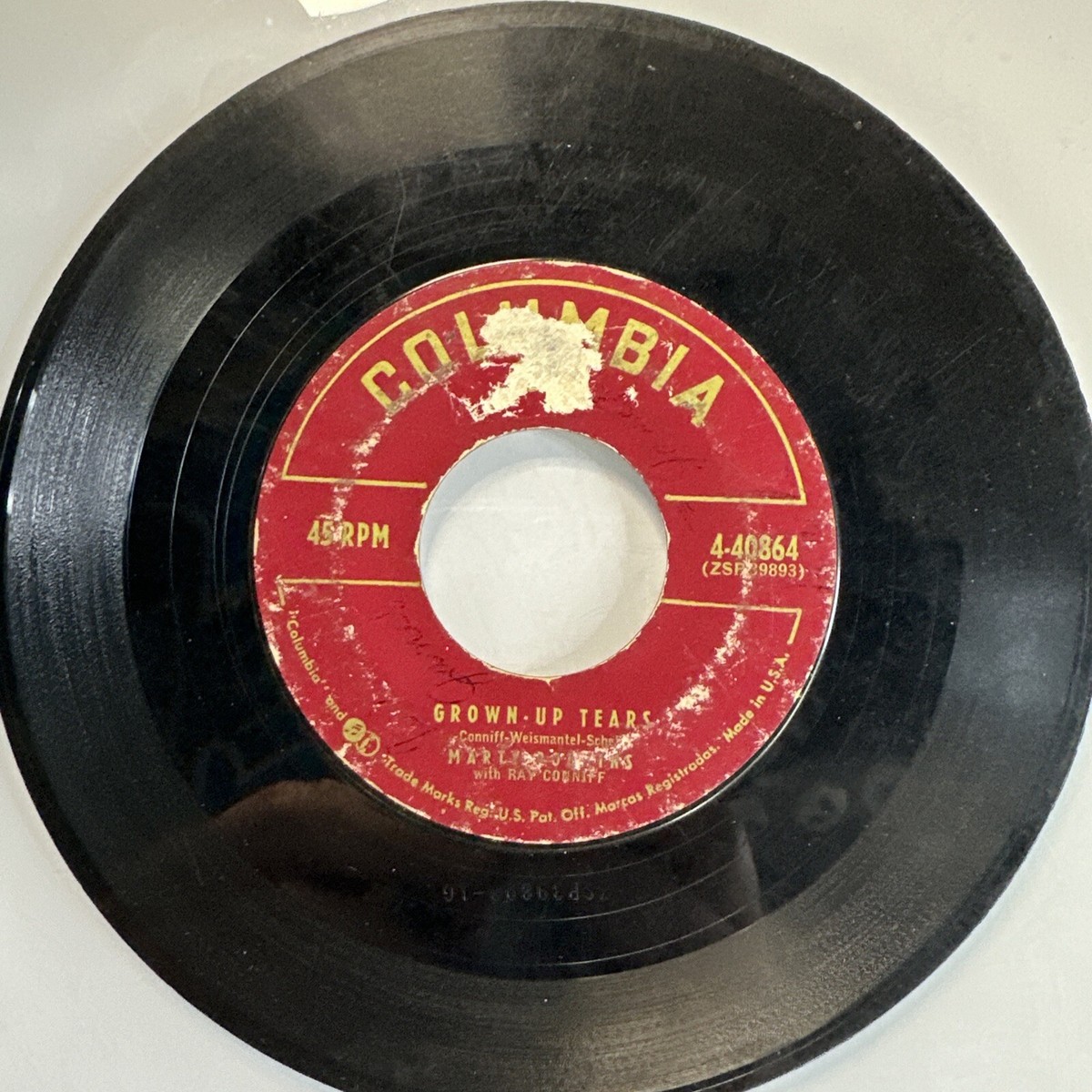 Marty Robbins A White Sport Coat / Grown Up Tears Record 45