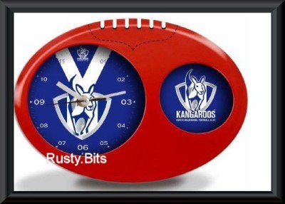 Official AFL kids Wall Clock KANGAROOS (NTH MELBOURNE) - Picture 1 of 1