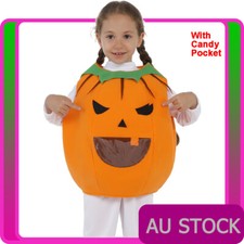 Kids Halloween Pumpkin Cosplay Costume Girls Child Orange Fancy Dress Outfits