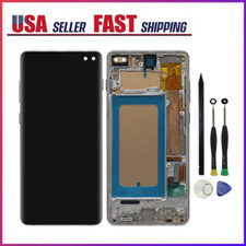 LCD Display Touch Screen Digitizer Silver Frame for Samsung Galaxy S10 G975 TFT