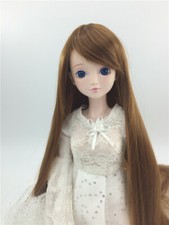 BJD Wig Long Straight Hair Oblique Bangs Linen for 1/3 SD10 1/4 1/6 1/8 Doll AOD