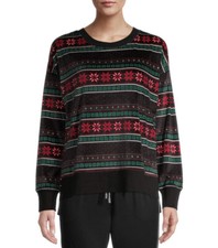 SECRET TREASURES Womens Super Soft Velour Sleep Top Size S 4-6 Multi Color New