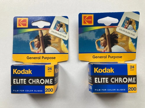2PCS 35mm Kodak Elite Chrome 200 24 Exposure Film Unopened 04/2007 Kodak Camera