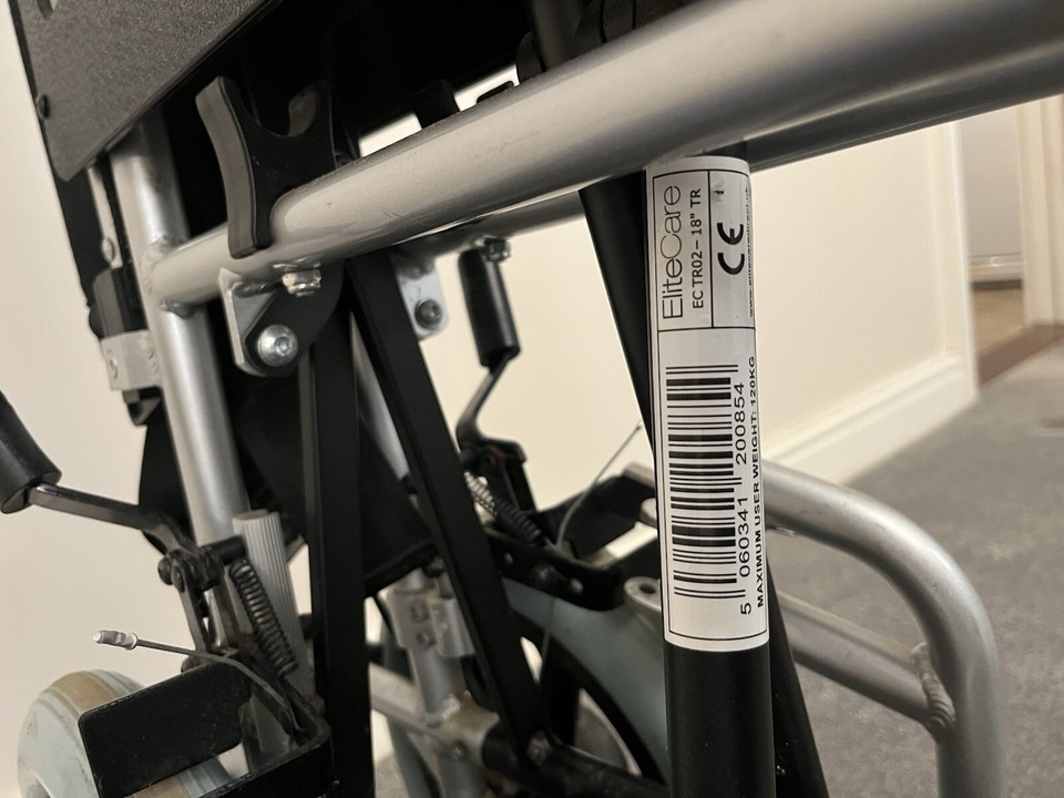 Lightweight narrow deluxe folding transit aluminium travel wheelchair