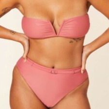 Andie Swim Bikini Scala Top and Riviera High Waisted Bottom in Fruit Punch XS