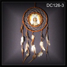 Podwójny pierścień łapacz snów, Indianin łapacz snów lekarz 17x40cm (DC126-3)