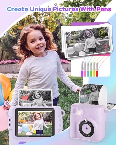 Cámara para niños grabadora de video 1080P LCD mini juguete cámara digital para niños impresión instantánea - Imagen 8 de 14