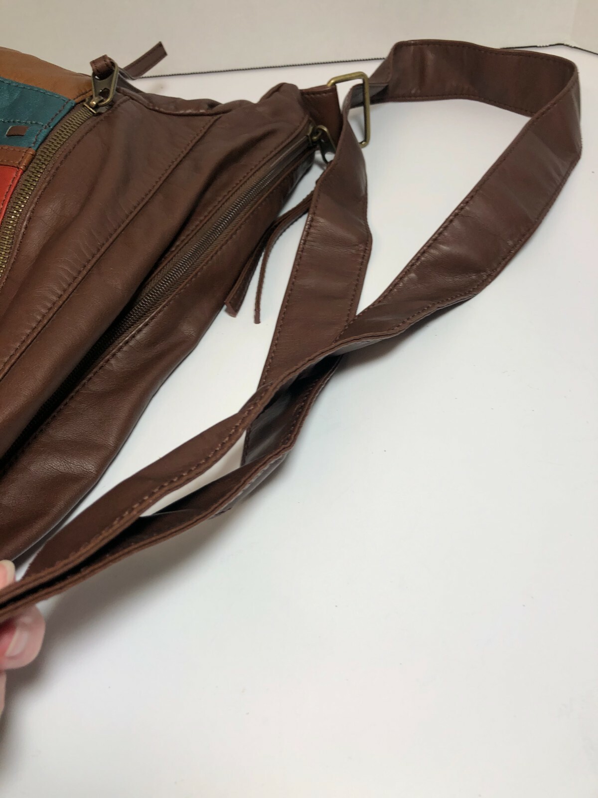 FAUX LEATHER PATCH WORK 100% POLYURETHAN SHOULDER… - image 7