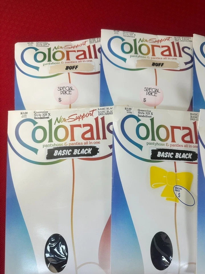 Винтажный 8 лот 1985 HANES Coloralls колготки комплект трусики черный светло-синий белый - Изображение 3 из 4