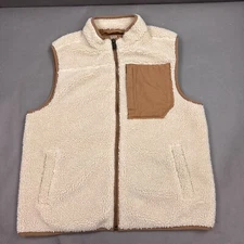 Duluth Vest Mens Large Brown Burly Sherpa High Deep Pile Chore Barn Snow Work
