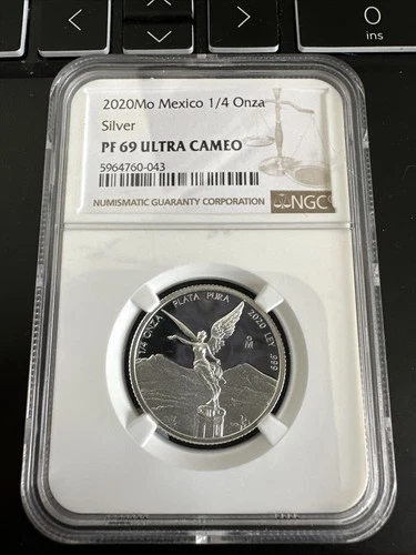 2020-1/4 oz PF69 Ultra Cameo-Libertad .999 Silver Coin NGC-Mexico Onza Gift🇲🇽
