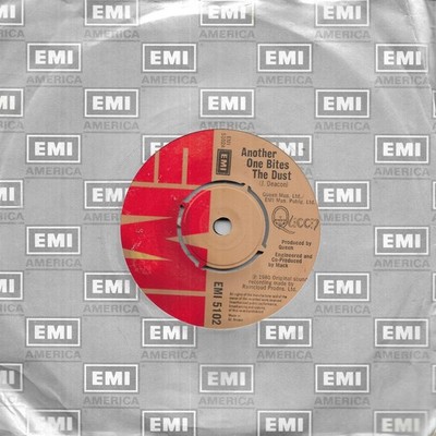 Queen Another One Bites The Dust VG+ copy UK 45 7'' single +Dragon Attack
