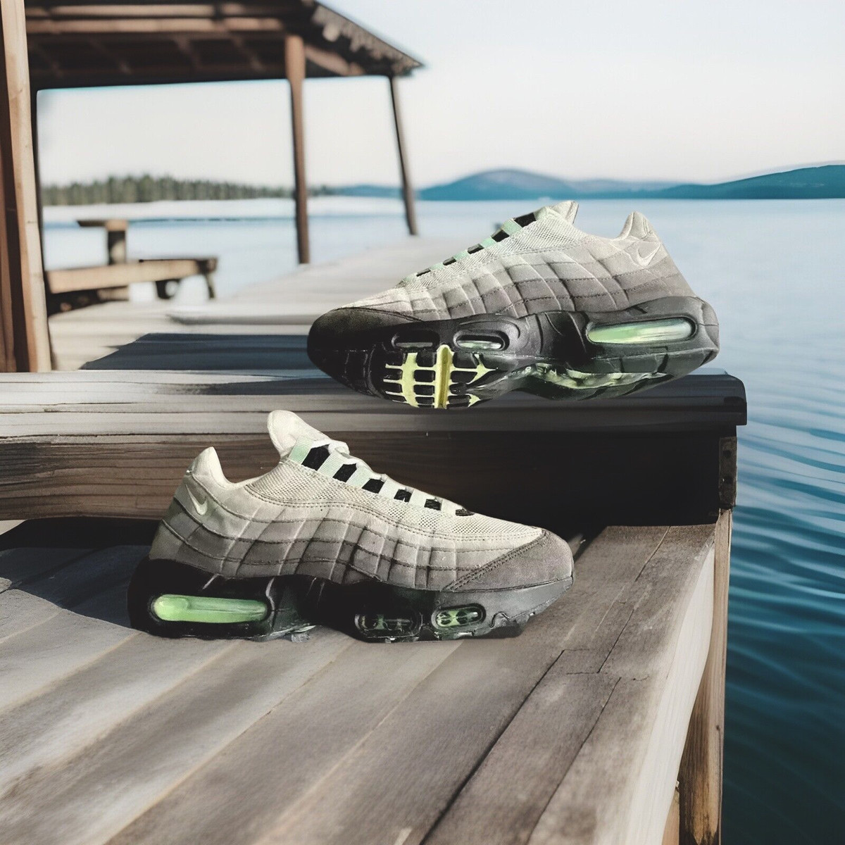 NIKE AIR MAX 95' “FRESH MINT” GRANITE/MINT/WHITE MENS SIZE NIKE AIR MAX 95' “FRESH MINT” GRANITE/MINT/WHITE MENS SIZE