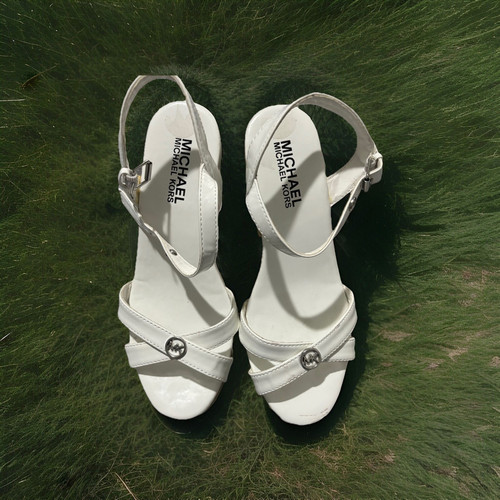 Michael Michael Kors Women's White Lowry Espadrille Platform Wedge Sandals 6 M - Picture 1 of 21