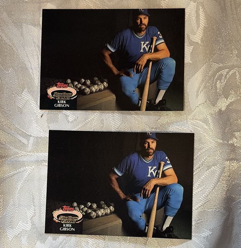 Topps Stadium Club 1992 Baseball Card Lot (2) - Kirk Gibson Royals #495