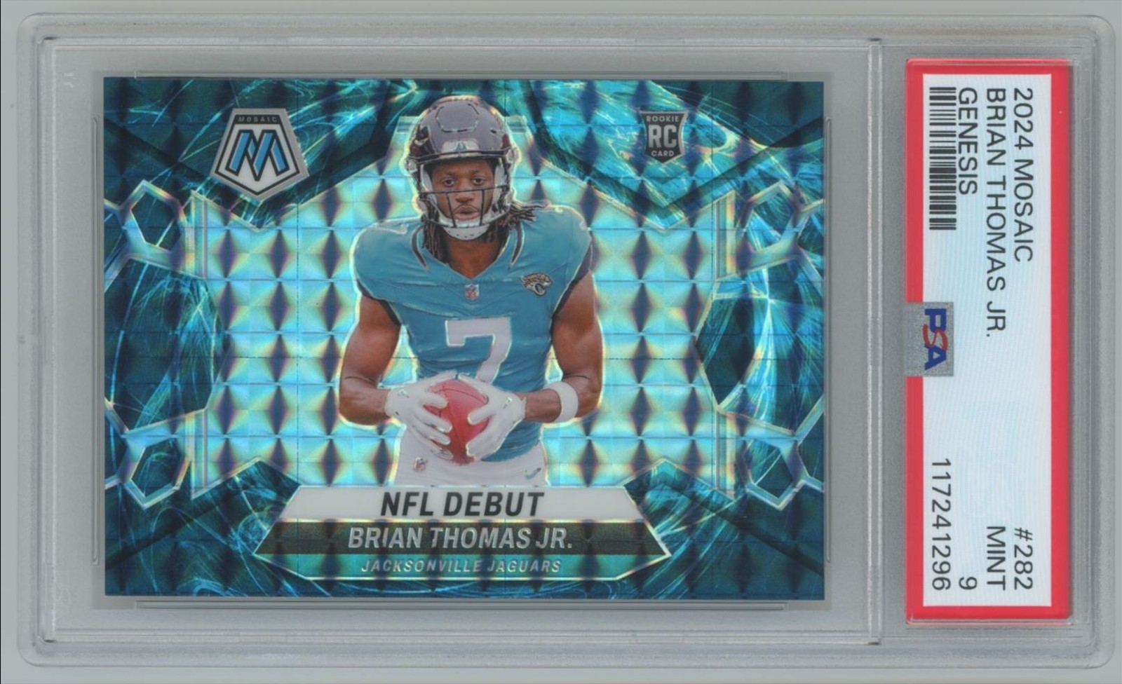 2024 Panini Mosaic GENESIS SP Brian Thomas Jr. Rookie PSA 9 Jaguars #282 C23