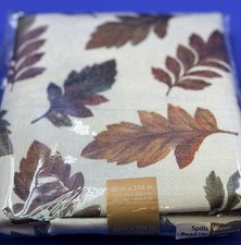 Colordrift Harvest Leaves Tablecloth 60x104 Oblong Water Resistant Metallic