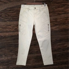 Jag Jeans Girlfriend Chino Mid Rise Button Granola Girl Utility White Womens 4