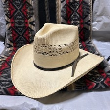 Laredo Bangora Hats Size 54 6 3/4 Straw Vintage Cowboy hat Made in Mexico