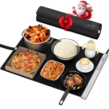 Electric Food Warming Mat Tray Warmer for Party Buffet Servers, Dual-Zone Hea...