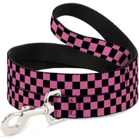 "Dog Leash 6-FEET Checker Black/Pink Wide 1.5\" (Us Import)"
