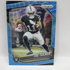 Tre Tucker Blue Wave SN #/230 | 2025 Panini Prizm | #162 Las Vegas Raiders