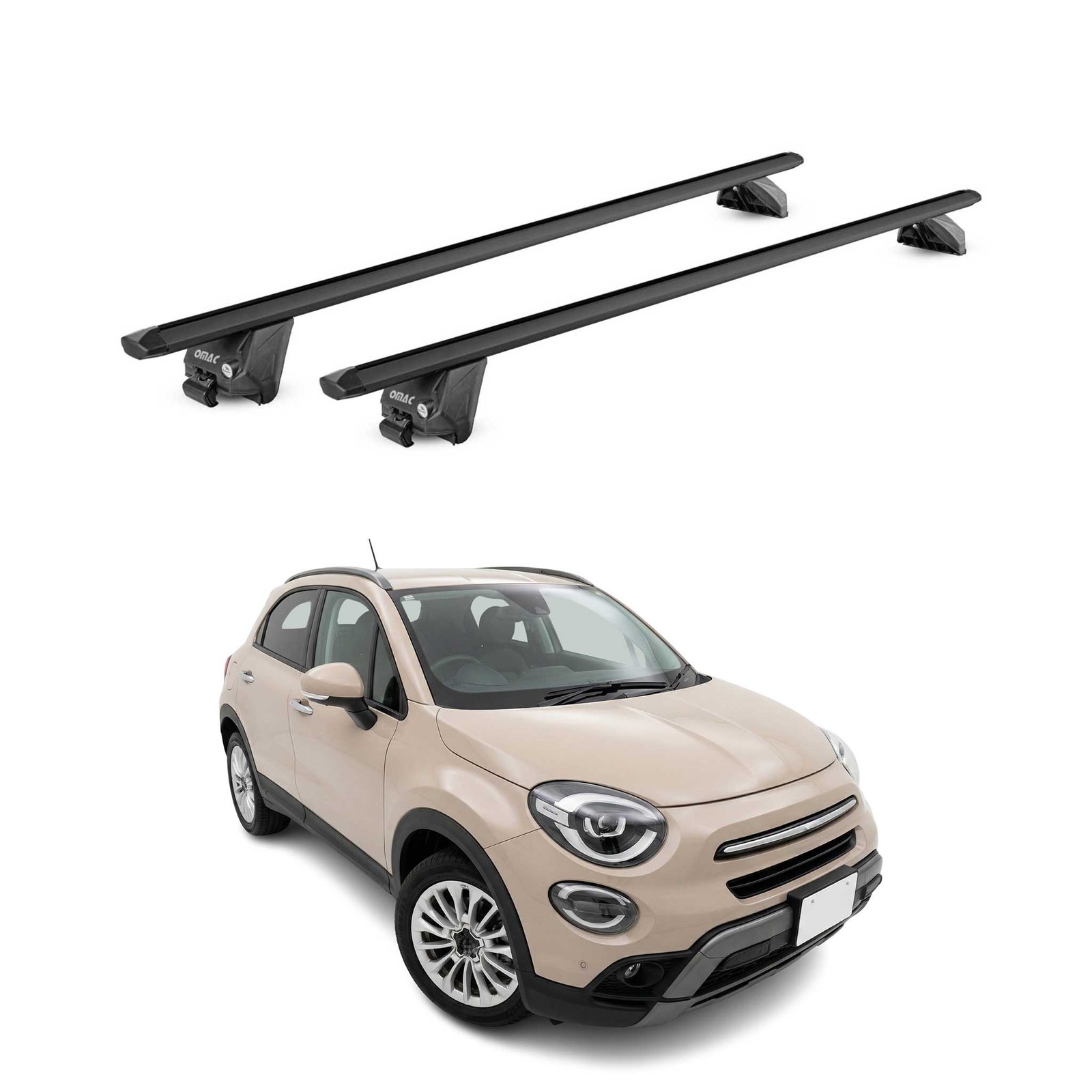 Barres de toit alu noir haut de gamme pour Fiat 500X