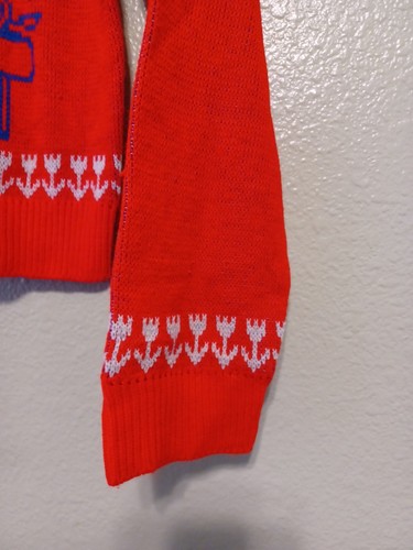 Vintage Kids Child Snoopy Knit Sweater Red Distressed Used AS-IS - Picture 3 of 11