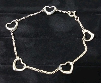 Tiffany & Co. Elsa Peretti Open Heart 5 Herzen Armband Sterlingsilber 925