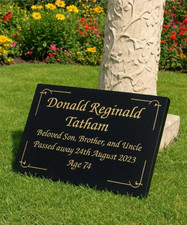  Black Granite Memorial Grave Plaque Engraved Memorial Grave Stone Headstone