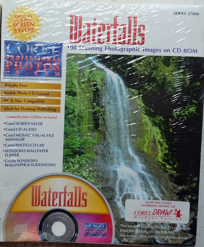 CD ROM Corel Waterfalls photos cascades libres de droits Mac PC