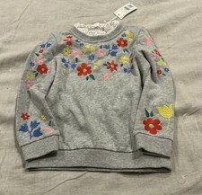 Mini Boden Girls 5-6 Embroidered Sweatshirt NWT