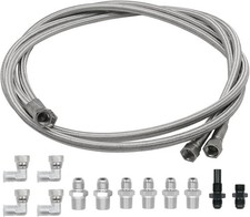 70" 6AN SS Braided Transmission Cooler Hose Lines for 700R4 4L60 4L60E 4L65E 4