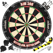 Viper AIM 360 Tournament Bristle Steel Tip Dartboard Set with StapleFree Razo...