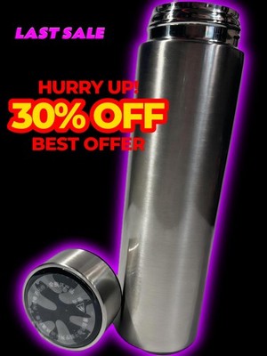 Smarte LED Thermosflasche Temperaturanzeige 500 ml (silber)