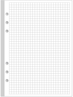 A5 Grid Refill Paper, 6-Hole Graph 100Sheets / Blue,Clear,White 