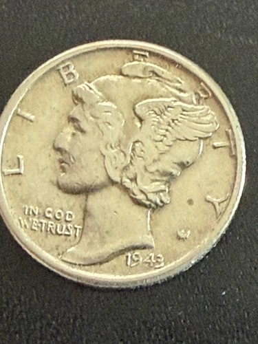 1943 S Mercury Dime AU
