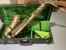 Rare 1930's ? Elkhart Band Instrument Co SAXOPHONE SERIAL 6869 W/BOX READ DET.