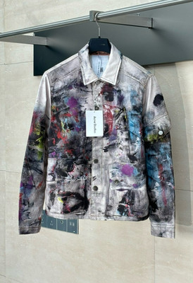 Acne Studios Size 44 Denim Jacket Painter Printed Decorator Ochino